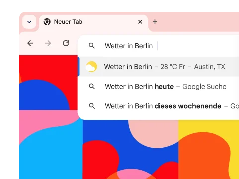 Eine Suche nach „wetter in austin“ ergibt, dass es am Freitag 28 °C warm sein wird.