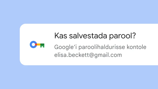 Viip küsib kasutajalt, kas ta soovib salvestada oma parooli Google’i paroolihaldurisse.