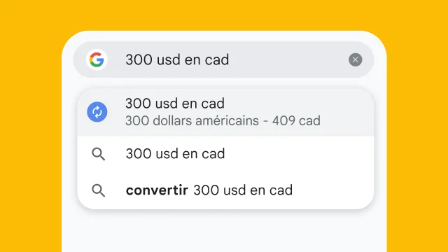 A user typed “300 usd to eur” into Chrome's address bar and it has instantly generated results.
