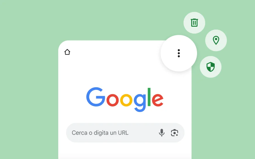 Uno screenshot della pagina della Ricerca Google, con le icone di YouTube, Gmail, Google Maps e altri prodotti Google.