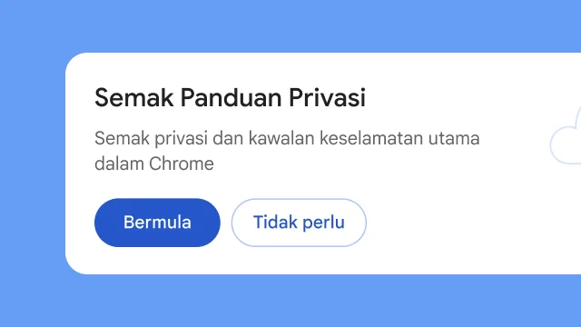 Modul yang diasingkan bertanya pengguna jika mereka mahu menerokai Panduan Privasi.