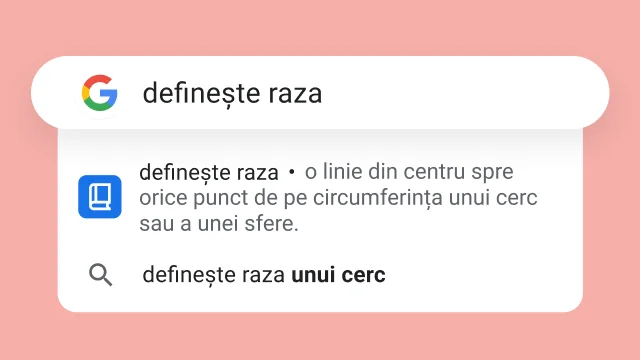 O căutare după „ce înseamnă rațiune” afișează rezultatul „motiv”