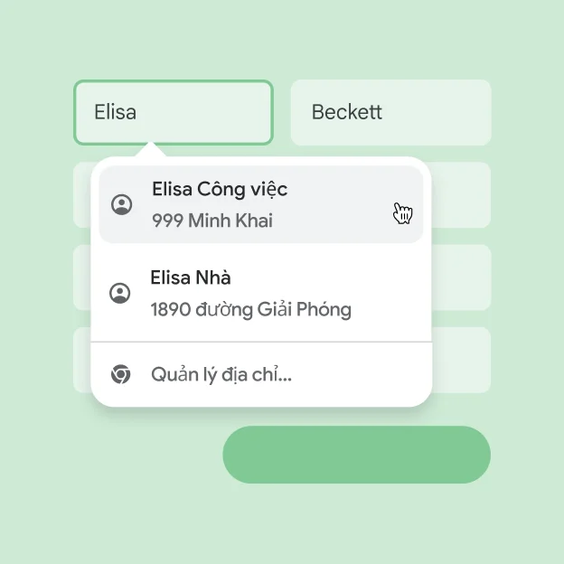 Một người dùng có thể nhập ngay tên và địa chỉ của mình vào biểu mẫu nhờ tính năng tự động điền.