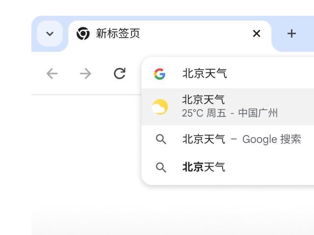 一位用户在 Chrome 的地址栏中输入了“weather in Paris”(巴黎的天气),并立即获得了结果。