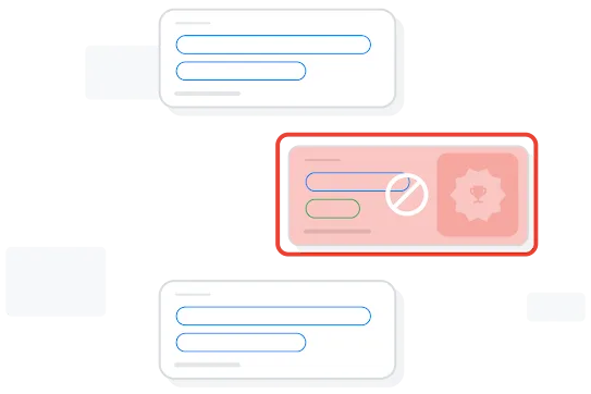 Illustration of a bogus website being blocked by Google’s spam detection technology